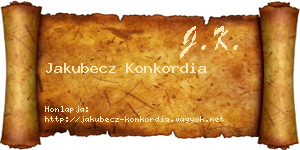 Jakubecz Konkordia névjegykártya